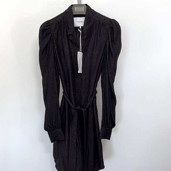 FRAME DRESS"GILLIAN" SILK BUTTON DOWN MINI NEW WITH TAGS, SZ SP - Picture 5 of 6